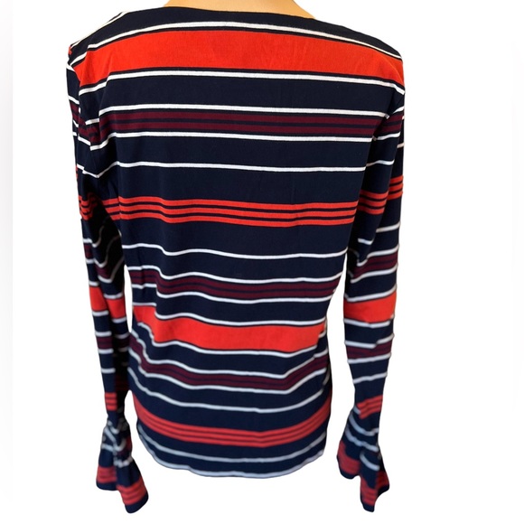 Lauren Ralph Lauren Women’s Tunic Striped and Flared Sleeves Size XL Orange Blue - Picture 2 of 13